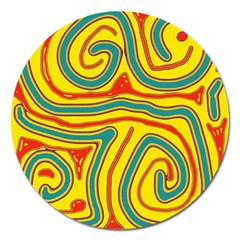 Colorful decorative lines Magnet 5  (Round)