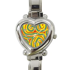 Colorful decorative lines Heart Italian Charm Watch