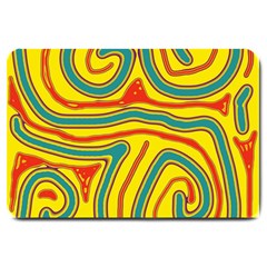 Colorful decorative lines Large Doormat 