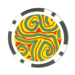 Colorful decorative lines Poker Chip Card Guards