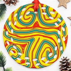 Colorful decorative lines Ornament (Round Filigree) 