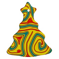 Colorful decorative lines Christmas Tree Ornament (2 Sides)