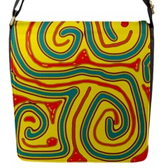 Colorful decorative lines Flap Messenger Bag (S)