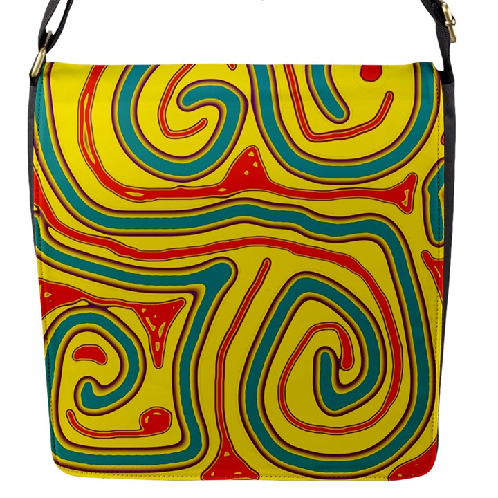 Colorful decorative lines Flap Messenger Bag (S)