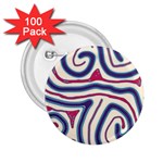 Blue and red lines 2.25  Buttons (100 pack)  Front