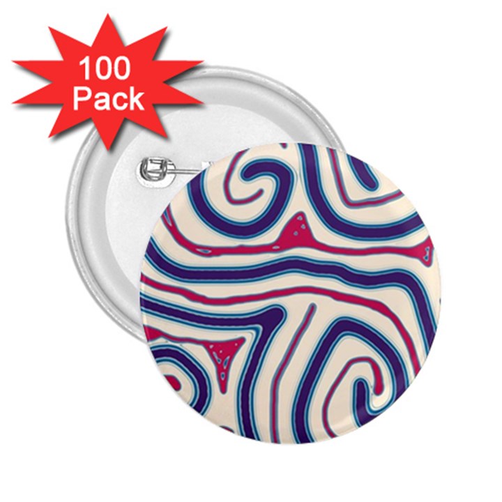 Blue and red lines 2.25  Buttons (100 pack) 