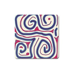 Blue And Red Lines Square Magnet by Valentinaart