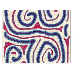 Blue And Red Lines Rectangular Jigsaw Puzzl by Valentinaart