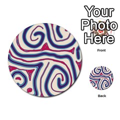 Blue And Red Lines Multi-purpose Cards (round) 