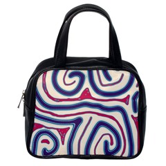 Blue And Red Lines Classic Handbags (one Side) by Valentinaart