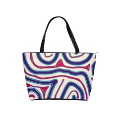 Blue And Red Lines Shoulder Handbags by Valentinaart