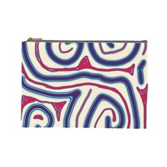 Blue And Red Lines Cosmetic Bag (large)  by Valentinaart