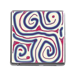 Blue And Red Lines Memory Card Reader (square) by Valentinaart