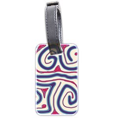 Blue And Red Lines Luggage Tags (two Sides) by Valentinaart