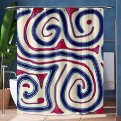 Blue And Red Lines Shower Curtain 60  X 72  (medium)  by Valentinaart