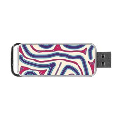 Blue And Red Lines Portable Usb Flash (two Sides) by Valentinaart