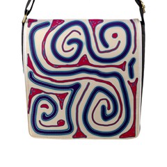 Blue And Red Lines Flap Messenger Bag (l)  by Valentinaart