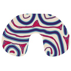 Blue And Red Lines Travel Neck Pillows by Valentinaart