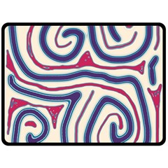 Blue And Red Lines Double Sided Fleece Blanket (large)  by Valentinaart