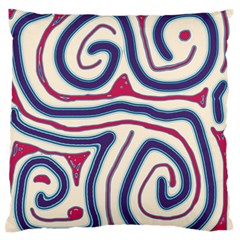 Blue And Red Lines Large Flano Cushion Case (two Sides) by Valentinaart