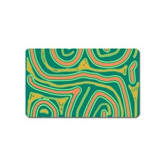 Green And Orange Lines Magnet (name Card) by Valentinaart