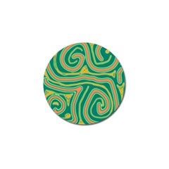 Green And Orange Lines Golf Ball Marker by Valentinaart