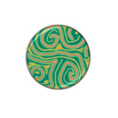 Green And Orange Lines Hat Clip Ball Marker by Valentinaart