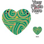 Green and orange lines Playing Cards 54 (Heart)  Front - Spade4