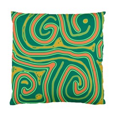 Green And Orange Lines Standard Cushion Case (two Sides) by Valentinaart