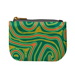 Green And Orange Lines Mini Coin Purses by Valentinaart