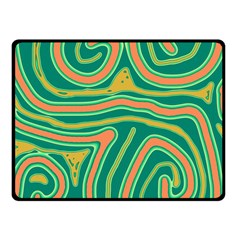 Green And Orange Lines Fleece Blanket (small) by Valentinaart