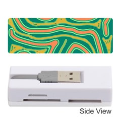 Green And Orange Lines Memory Card Reader (stick)  by Valentinaart