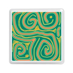 Green And Orange Lines Memory Card Reader (square)  by Valentinaart