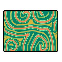 Green And Orange Lines Double Sided Fleece Blanket (small)  by Valentinaart