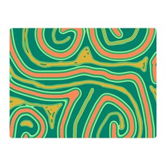 Green And Orange Lines Double Sided Flano Blanket (mini)  by Valentinaart