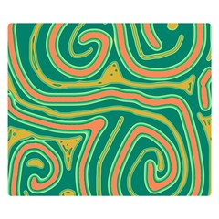 Green And Orange Lines Double Sided Flano Blanket (small)  by Valentinaart