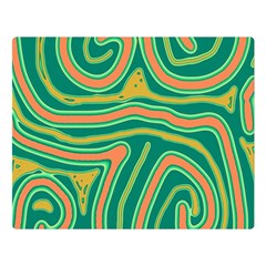 Green And Orange Lines Double Sided Flano Blanket (large)  by Valentinaart