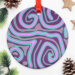 Purple Lines Ornament (round)  by Valentinaart