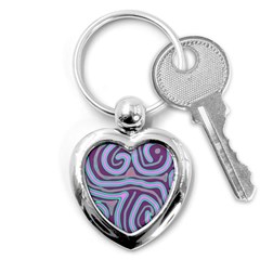 Purple Lines Key Chains (heart)  by Valentinaart