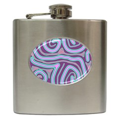 Purple Lines Hip Flask (6 Oz) by Valentinaart