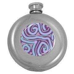 Purple Lines Round Hip Flask (5 Oz) by Valentinaart