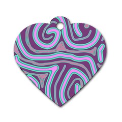 Purple Lines Dog Tag Heart (one Side) by Valentinaart