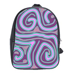 Purple Lines School Bags(large)  by Valentinaart