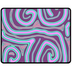 Purple Lines Fleece Blanket (medium)  by Valentinaart