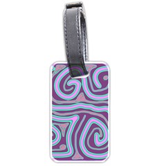 Purple Lines Luggage Tags (one Side)  by Valentinaart