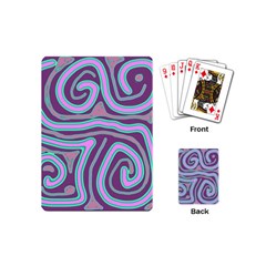 Purple Lines Playing Cards (mini)  by Valentinaart