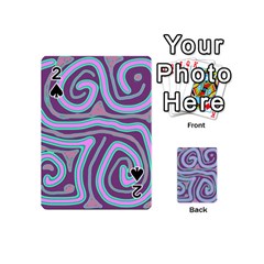 Purple Lines Playing Cards 54 (mini)  by Valentinaart