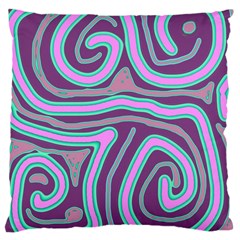 Purple Lines Large Cushion Case (one Side) by Valentinaart