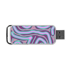 Purple Lines Portable Usb Flash (one Side) by Valentinaart