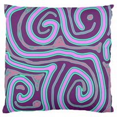 Purple Lines Large Flano Cushion Case (one Side) by Valentinaart